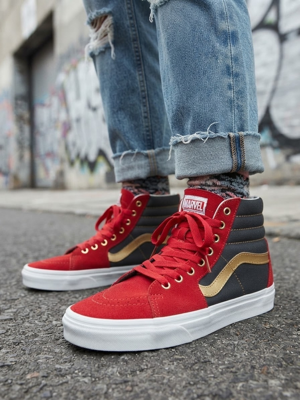 Vans x Marvel Captain Marvel Sk8-Hi High Top Sneakers Size 7